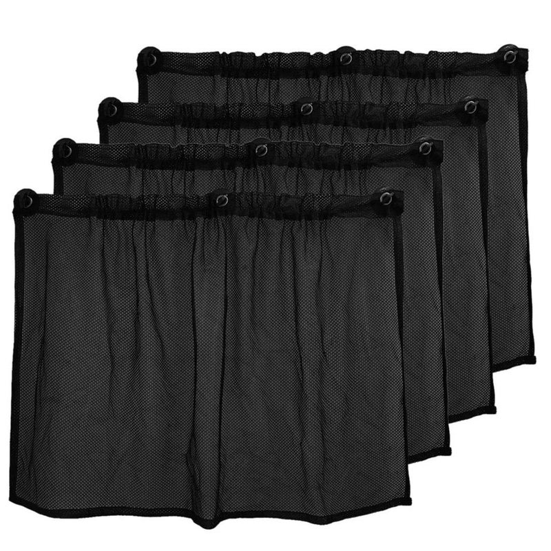 AUTUT 4 Pcs Car Window Sun Shade Curtain with Suction Cup, 20 x 18 inch, Non Completely Shading Translucent Visible Effect - Image 1
